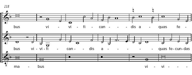 H. Isaac: frammento dalla sequenza di Pentecoste del Choralis Costantinus