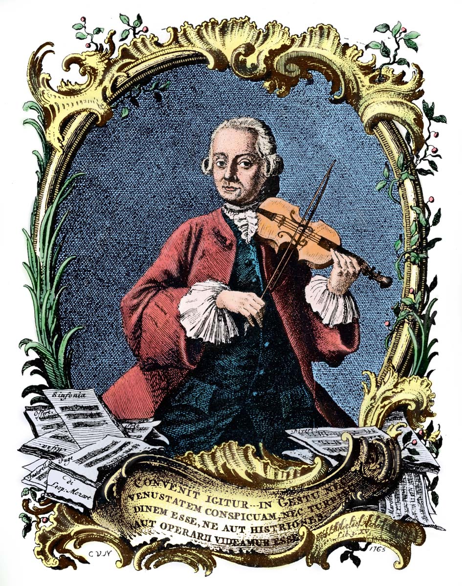 Leopold Mozart suona il violino.